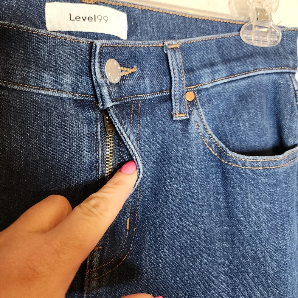 Level 99 29 Tall Stretch Denim Icon Flare‎ Wideleg Medium Wash Jeans Size 29 (8)